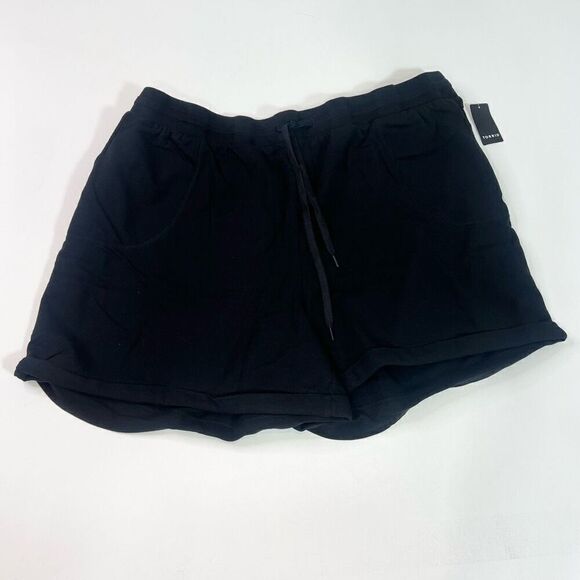 Torrid Shorts Womens 4 Black Rolled Hem Drawstrings Cotton Adjustable Waistband - Picture 1 of 10